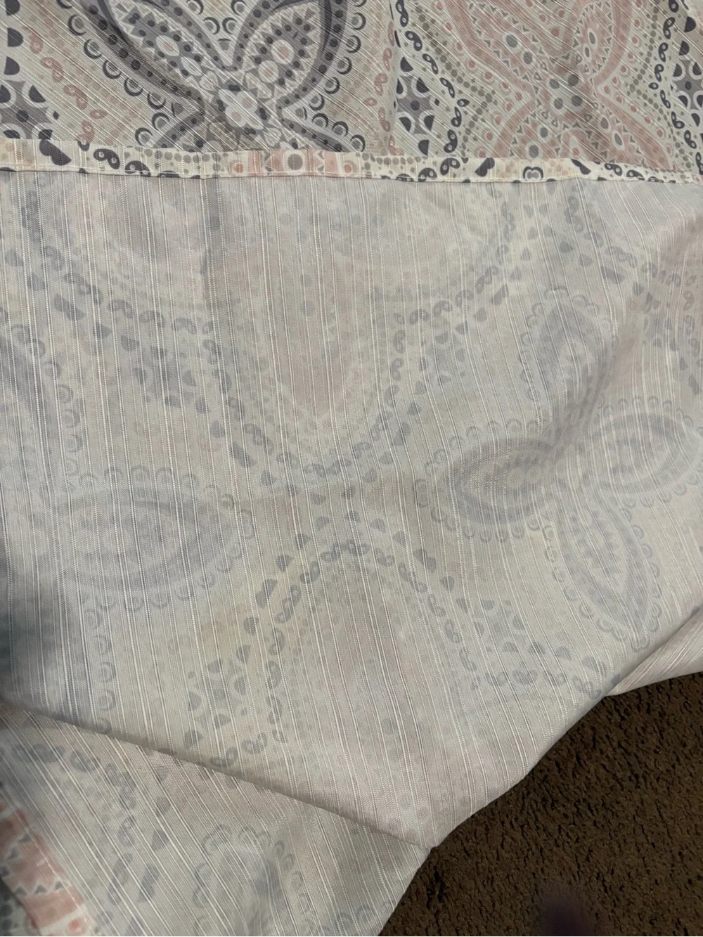 Paisley Medallion Shower Curtain — Cream with Blush and Gray
